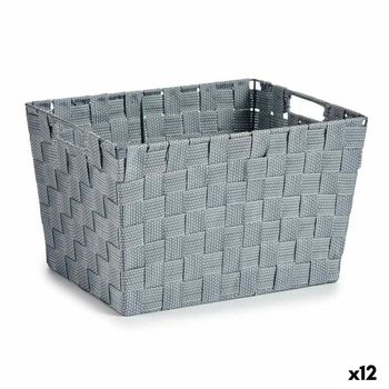 Cesto Para La Ropa Gris Tela 10 L 25 X 20,5 X 35 Cm (12 Unidades)