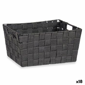 Cesta Multiusos Negro Tela 20 X 14 X 30 Cm (18 Unidades)