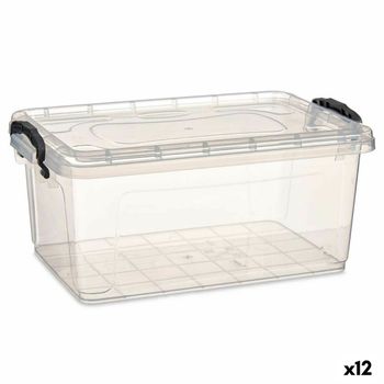 Caja De Almacenaje Con Tapa Transparente Plástico 8,5 L 23,5 X 15,5 X 37 Cm (12 Unidades)