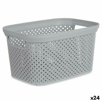 Cesto Para La Ropa Gris Plástico 3 L 16,5 X 12,5 X 23 Cm (24 Unidades)