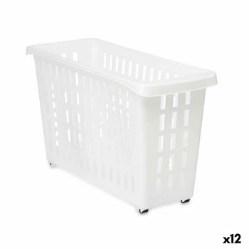 Cesta Multiusos Con Ruedas Blanco Plástico 17,5 X 26 X 46 Cm (12 Unidades)