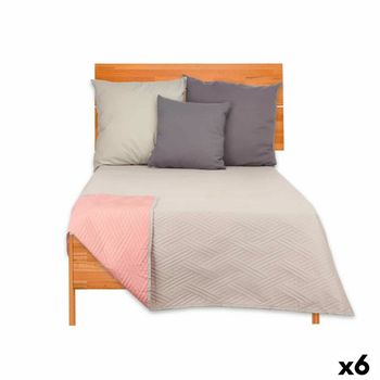 Colcha Reversible 240 X 260 Cm Gris Rosa (6 Unidades)