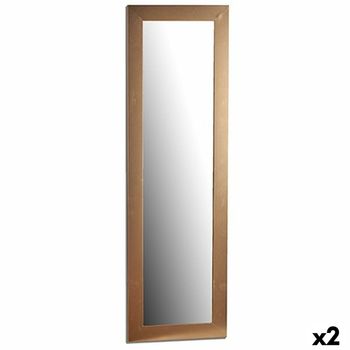 Espejo De Pared 41 X 131 X 1,5 Cm Dorado Madera Vidrio (2 Unidades)