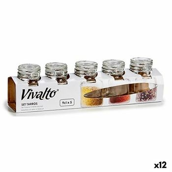 Set De Botes Cierre Hermético Transparente Goma Metal 90 Ml (12 Unidades)