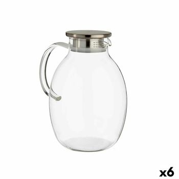 Jarra Con Tapa Y Dosificador Transparente Acero Inoxidable 2,5 L (6 Unidades)