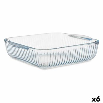 Bandeja Para Horno Transparente Vidrio De Borosilicato 21,5 X 6 X 25,2 Cm (6 Unidades)