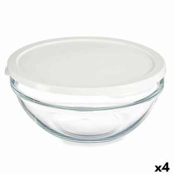 Fiambrera Redonda Con Tapa Chefs Blanco 1,7 L 21 X 9 X 21 Cm (4 Unidades)