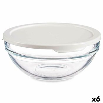 Fiambrera Redonda Con Tapa Chefs Blanco 595 Ml 14 X 6,3 X 14 Cm (6 Unidades)