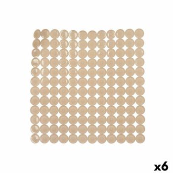 Alfombrilla Antideslizante Para Ducha Beige Pvc 54 X 54 X 1 Cm (6 Unidades)