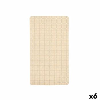 Alfombrilla Antideslizante Para Ducha Cuadros Beige Pvc 67,7 X 38,5 X 0,7 Cm (6 Unidades)