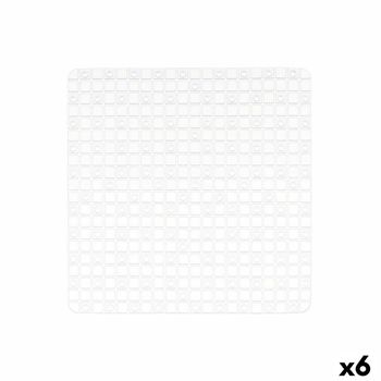 Alfombrilla Antideslizante Para Ducha Cuadros Transparente Pvc 50,3 X 50,3 X 0,7 Cm (6 Unidades)