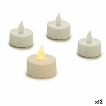 Set De Velas Led Blanco 4 X 4 X 3,7 Cm (12 Unidades)