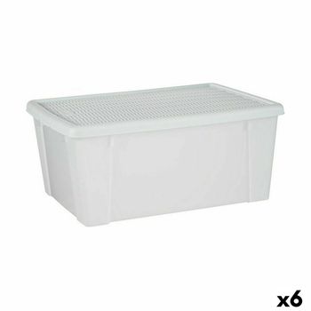 Caja De Almacenaje Con Tapa Stefanplast Elegance Blanco Plástico 29 X 17 X 39 Cm (6 Unidades)