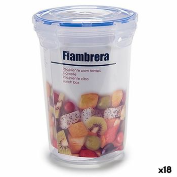 Fiambrera Hermética Cilindro Transparente Plástico 1,2 L 13 X 17 X 13 Cm (18 Unidades)