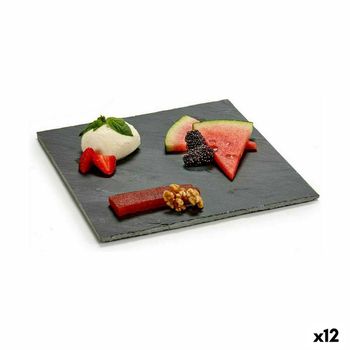 Bandeja De Aperitivos Negro Pizarra 25 X 0,5 X 25 Cm (12 Unidades)