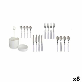 Set De Cubiertos Blanco Acero Inoxidable (8 Unidades)