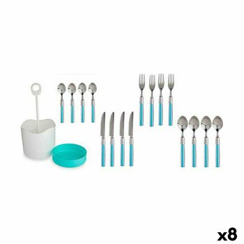 Set De Cubiertos Azul Acero Inoxidable (8 Unidades)