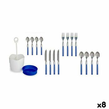 Set De Cubiertos Azul Acero Inoxidable (8 Unidades)