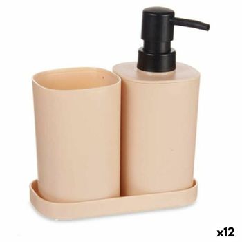 Set De Baño Negro Beige Polipropileno (12 Unidades)