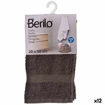 Toalla De Baño Gris 30 X 50 Cm (12 Unidades)