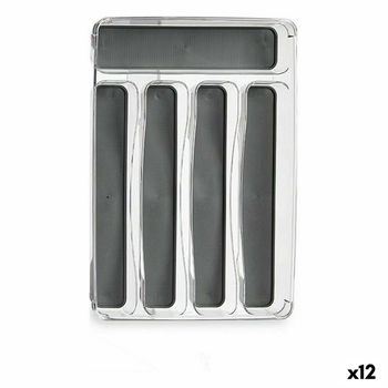 Organizador Para Cubiertos Plástico Reciclado Gris 23,3 X 4,5 X 32,7 Cm (12 Unidades)