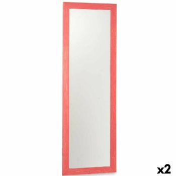 Espejo De Pared Rosa Madera Mdf 48 X 150 X 2 Cm (2 Unidades)