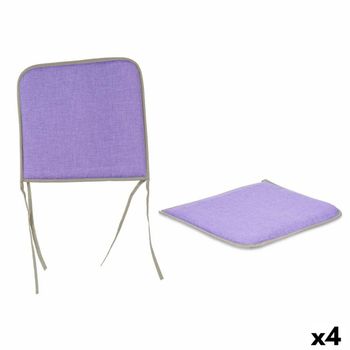 Cojín Para Sillas Lila 38 X 2,5 X 38 Cm (4 Unidades)