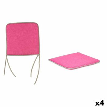 Cojín Para Sillas Rosa 38 X 2,5 X 38 Cm (4 Unidades)