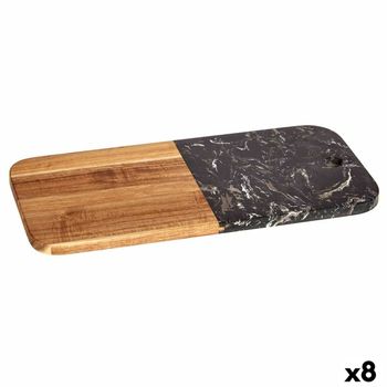 Tabla De Cortar Negro Mármol Madera De Acacia 18 X 1,5 X 38 Cm (8 Unidades)