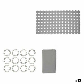 Set De Baño Gris Pvc Polietileno Eva (12 Unidades)