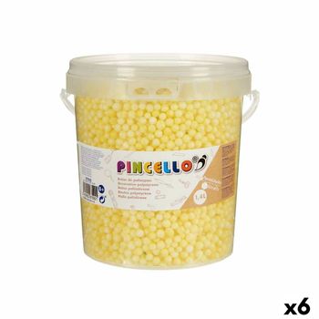 Material Para Manualidades Bolas Amarillo Poliestireno (6 Unidades)