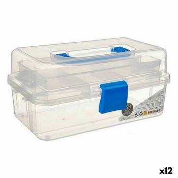 Caja Multiusos Azul Transparente Plástico 27 X 13,5 X 16 Cm (12 Unidades)