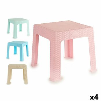 Mesa Infantil Rattan Plástico 47 X 42 X 47 Cm (4 Unidades)