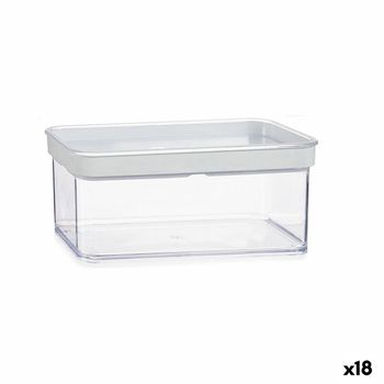 Tarro Transparente Silicona Poliestireno Abs 1,1 L 10,5 X 9 X 21 Cm (18 Unidades)