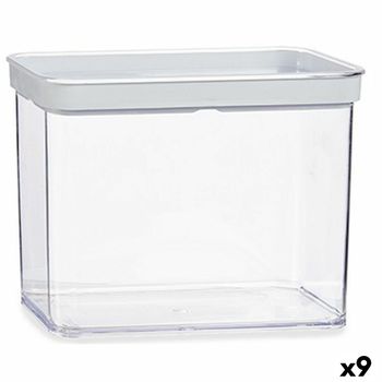 Tarro Transparente Silicona Poliestireno Abs 2,2 L 10,5 X 16,1 X 21 Cm (9 Unidades)