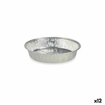 Set De Fuentes De Cocina Desechable Redondo Aluminio 21,5 X 5,5 X 21,5 Cm (12 Unidades)