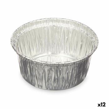 Set De Fuentes De Cocina Desechable Redondo Aluminio 8,5 X 8 X 8,5 Cm (12 Unidades)