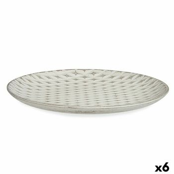 Plato Decorativo Ø 29 Cm Rombos Blanco Madera Mdf (6 Unidades)