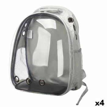 Mochila Para Mascotas Gris Transparente 33 X 12 X 42 Cm