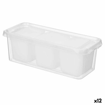 Organizador Para Nevera Blanco Transparente Plástico 28,2 X 8,8 X 12 Cm (12 Unidades)