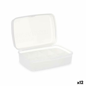 Caja De Almacenaje Con Tapa Blanco Transparente Plástico 21,5 X 8,5 X 15 Cm (12 Unidades)