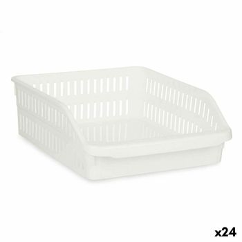 Organizador Para Nevera Blanco Plástico 26 X 9,3 X 30,5 Cm (24 Unidades)