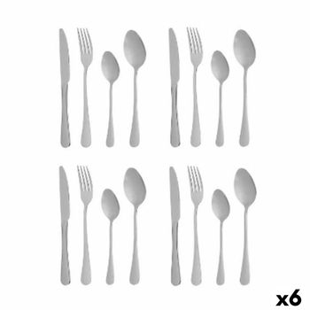 Set De Cubiertos Plateado Acero Inoxidable (6 Unidades)