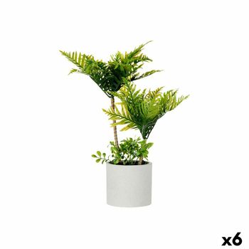 Planta Decorativa Palmera Plástico Cemento 12 X 45 X 12 Cm (6 Unidades)