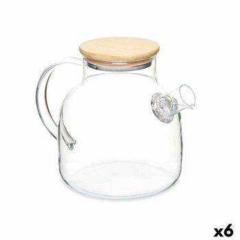 Jarra Con Filtro Para Infusiones Transparente Bambú Vidrio De Borosilicato 1,2 L (6 Unidades)