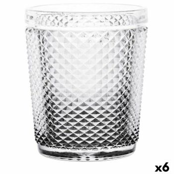 Vaso Diamante Transparente Antracita Vidrio 300 Ml (6 Unidades)