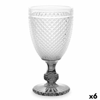 Copa Diamante Transparente Antracita Vidrio 256 Ml (6 Unidades)