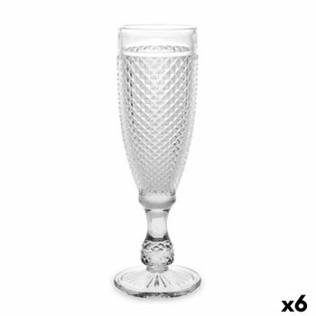 Copa De Champán Diamante Transparente Vidrio 185 Ml (6 Unidades)