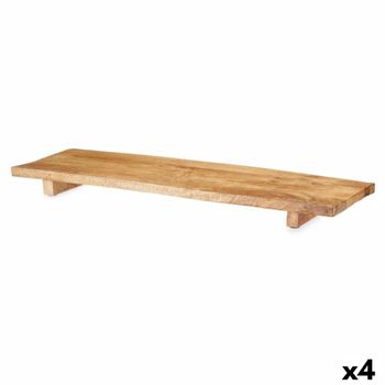 Centro De Mesa Rectangular Marrón Madera De Mango 70 X 5,5 X 23 Cm (4 Unidades)