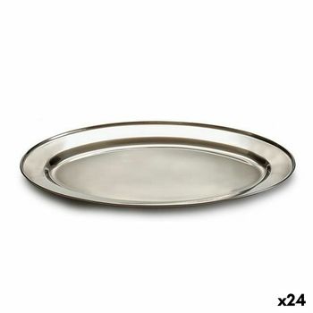 Bandeja Plateado Acero Inoxidable 40 X 2,5 X 26,5 Cm (24 Unidades)